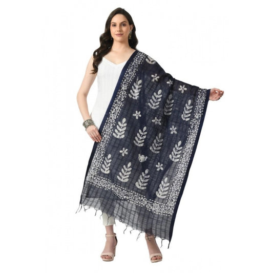 Amfyn Women's Cotton Printed Dupatta (Blue, Length: Free Size)