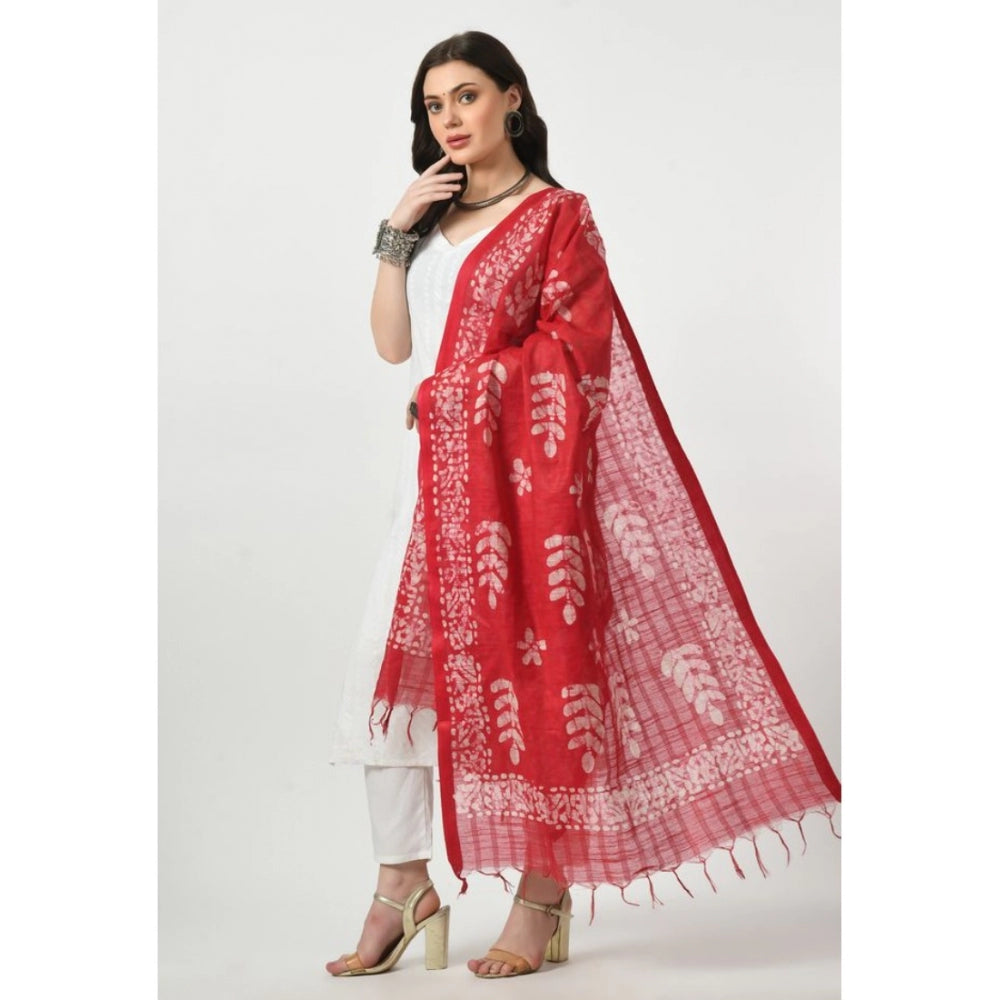 Amfyn Women's Cotton Printed Dupatta (Rani, Length: Free Size)