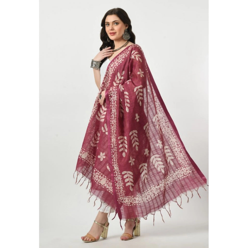 Amfyn Women's Cotton Printed Dupatta (Levender, Length: Free Size)