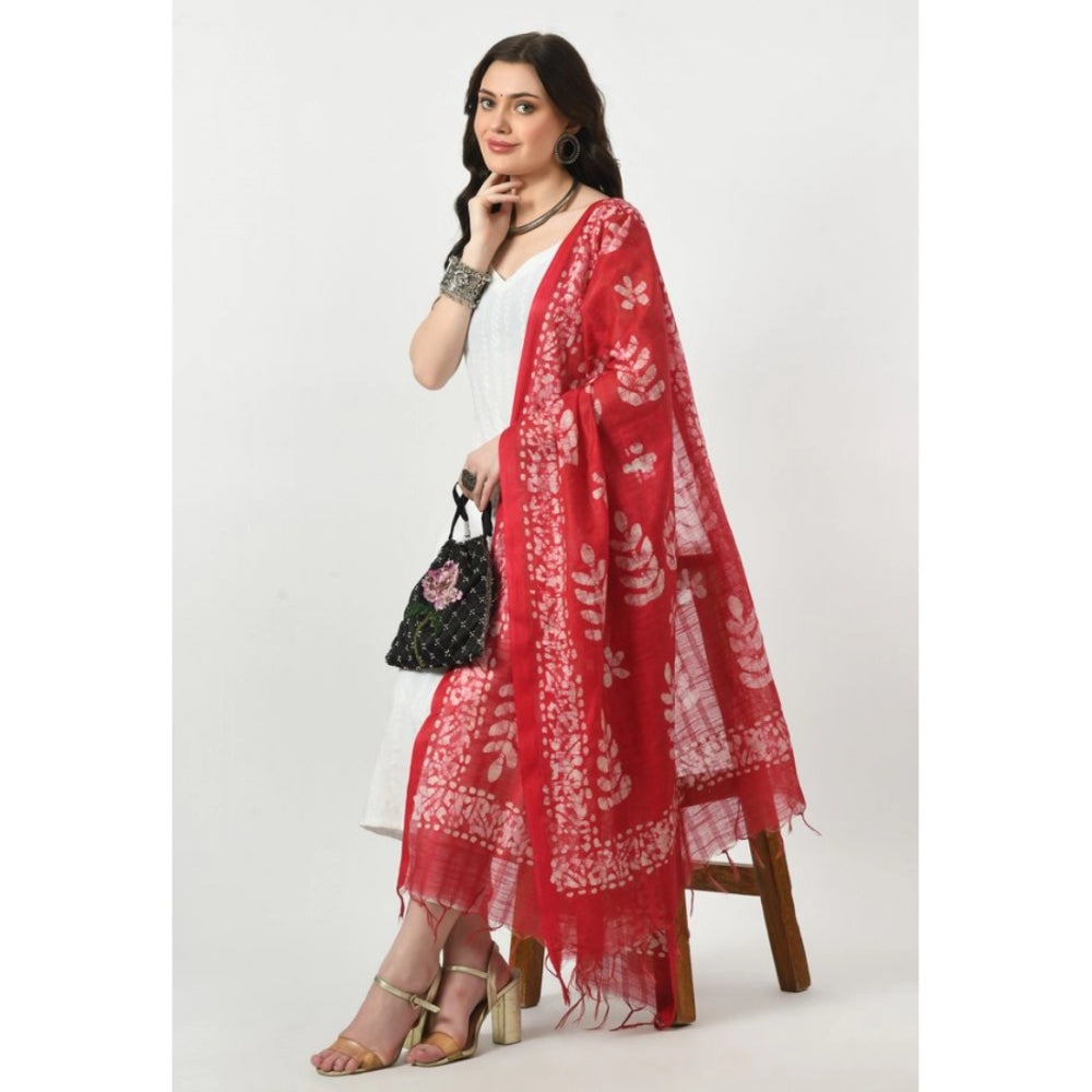 Amfyn Women's Cotton Printed Dupatta (Rani, Length: Free Size)