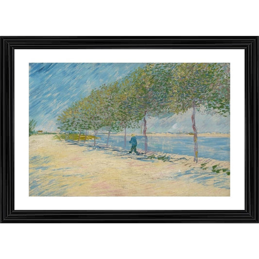 Amfyn By the Seine 1887 Painting With Wood Photo Frame (Multicolor)