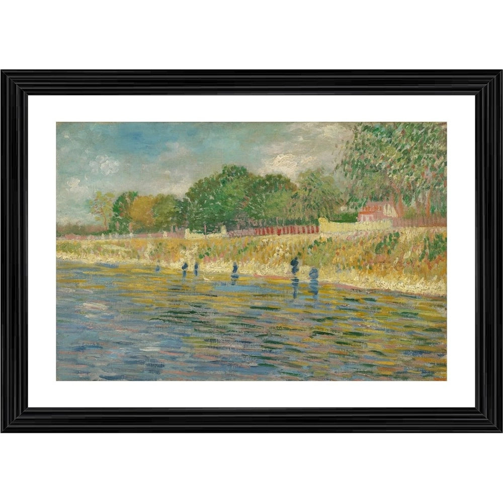 Amfyn Bank of the Seine 1887 Painting With Wood Photo Frame (Multicolor)