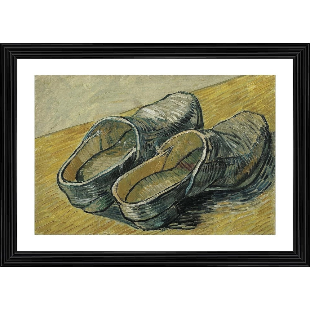 Amfyn A Pair of Leather Clogs 1889 Painting With Wood Photo Frame (Multicolor)