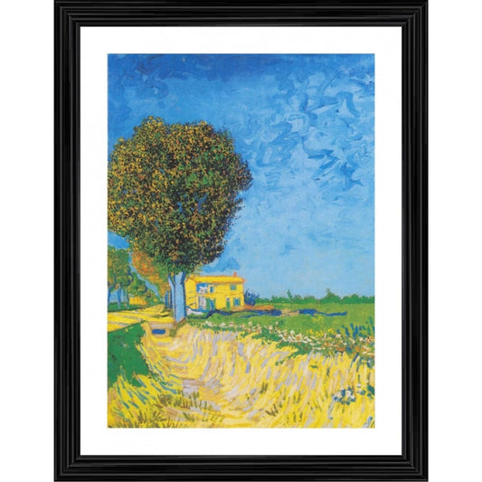 Amfyn A Lane near Arles 1888 Painting With Wood Photo Frame (Multicolor)