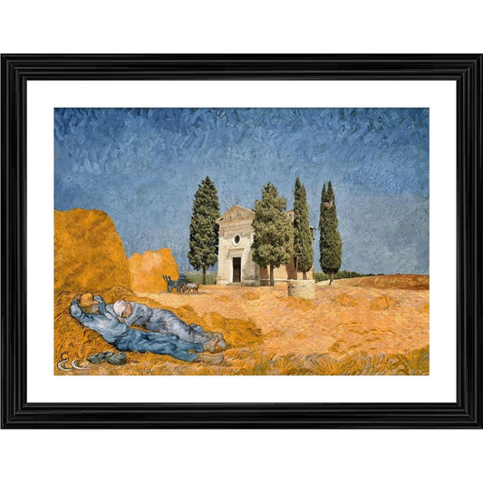 Amfyn Chapel Vitaleta and a Couple 1884 Painting With Wood Photo Frame (Multicolor)