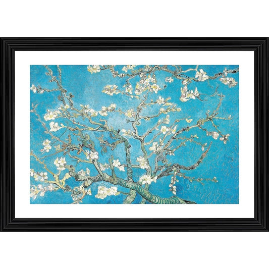 Amfyn Almond Blossom 1890 Painting With Wood Photo Frame (Multicolor)