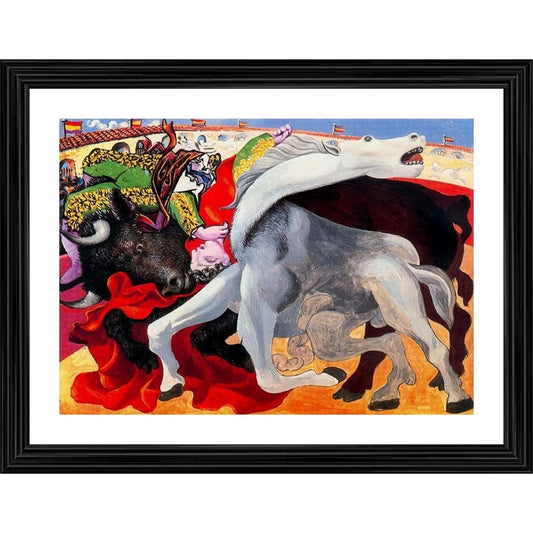 Amfyn Bullfight Death of the Toreador 1933 Painting With Wood Photo Frame (Multicolor)