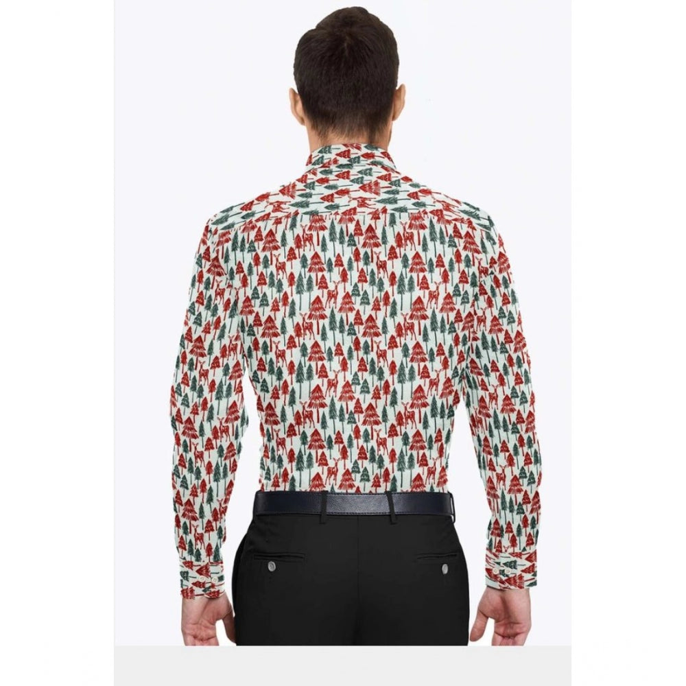 Amfyn Men's Cotton Blended Printed Full Sleeve Shirt (Multicolor)