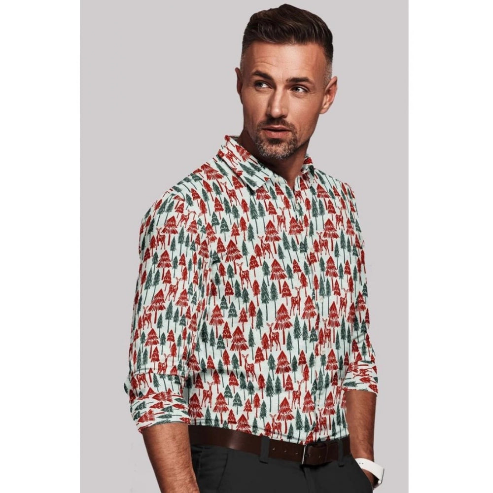 Amfyn Men's Cotton Blended Printed Full Sleeve Shirt (Multicolor)