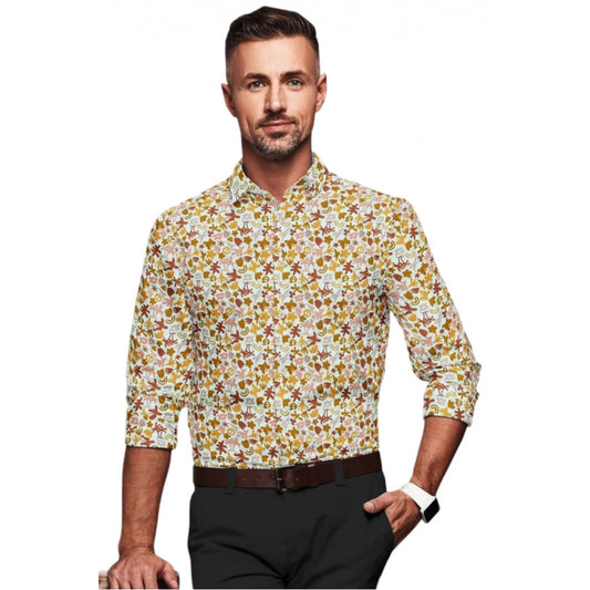 Amfyn Men's Cotton Blended Printed Full Sleeve Shirt (Multicolor)