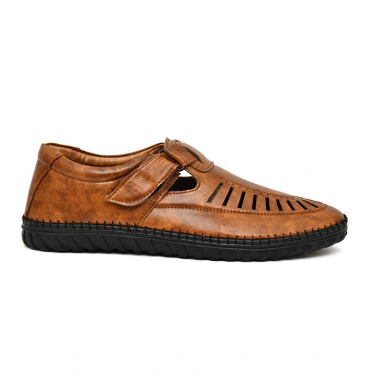 Fashion Men's Faux Leather Sandal (Tan)