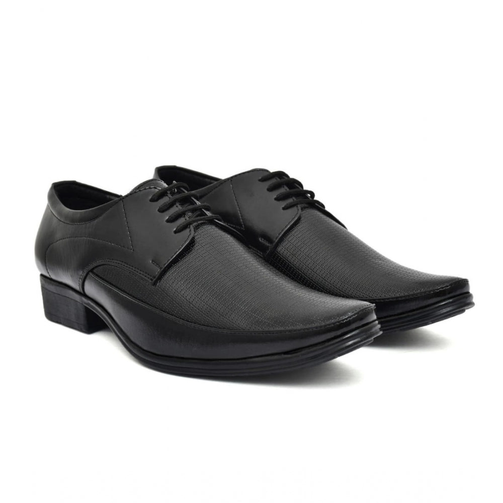 Amfyn Men's Faux Leather Formal Shoes (Black)