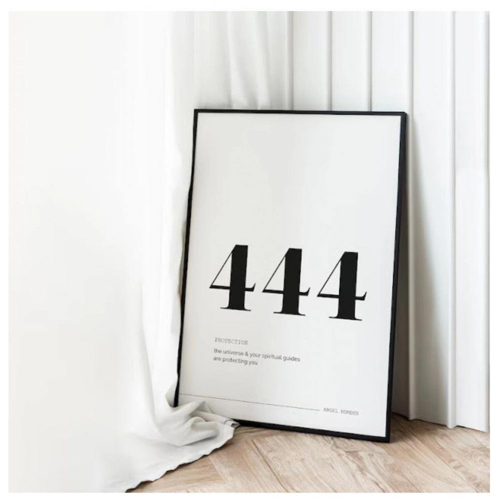 Amfyn 444 Angel Number Minimalist Wall Frame (White )