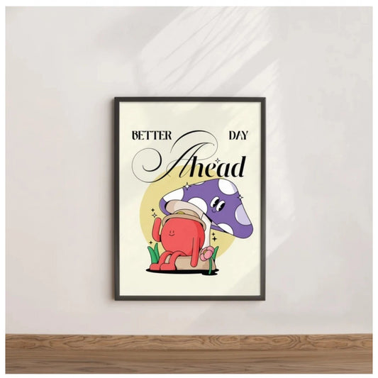 Amfyn Better Day Ahead Wall Frame (Black-Brown )