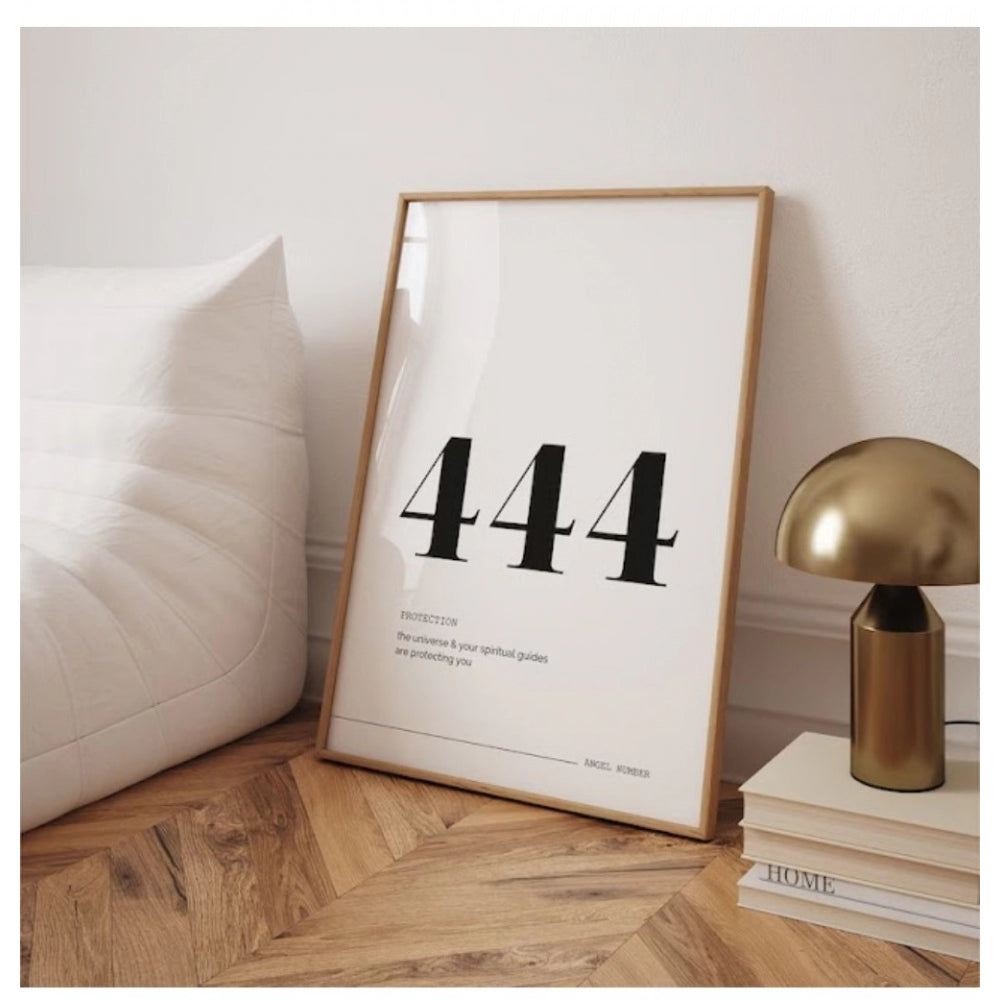 Amfyn 444 Angel Number Minimalist Wall Frame (White )