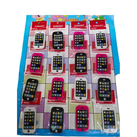 Pack Of_5 Mobile Eraser for Kids for School Use Eraser for Girls and Boys for Return Gift Item, Multicolour | Rubber | Stationery | 3+ Years