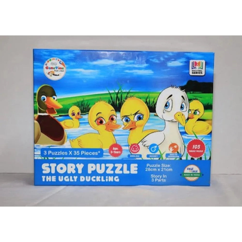 35_Pcs Set Ugly Ducklingg Story Puzzle | Cardboard | Educational Toys | 5+ Years