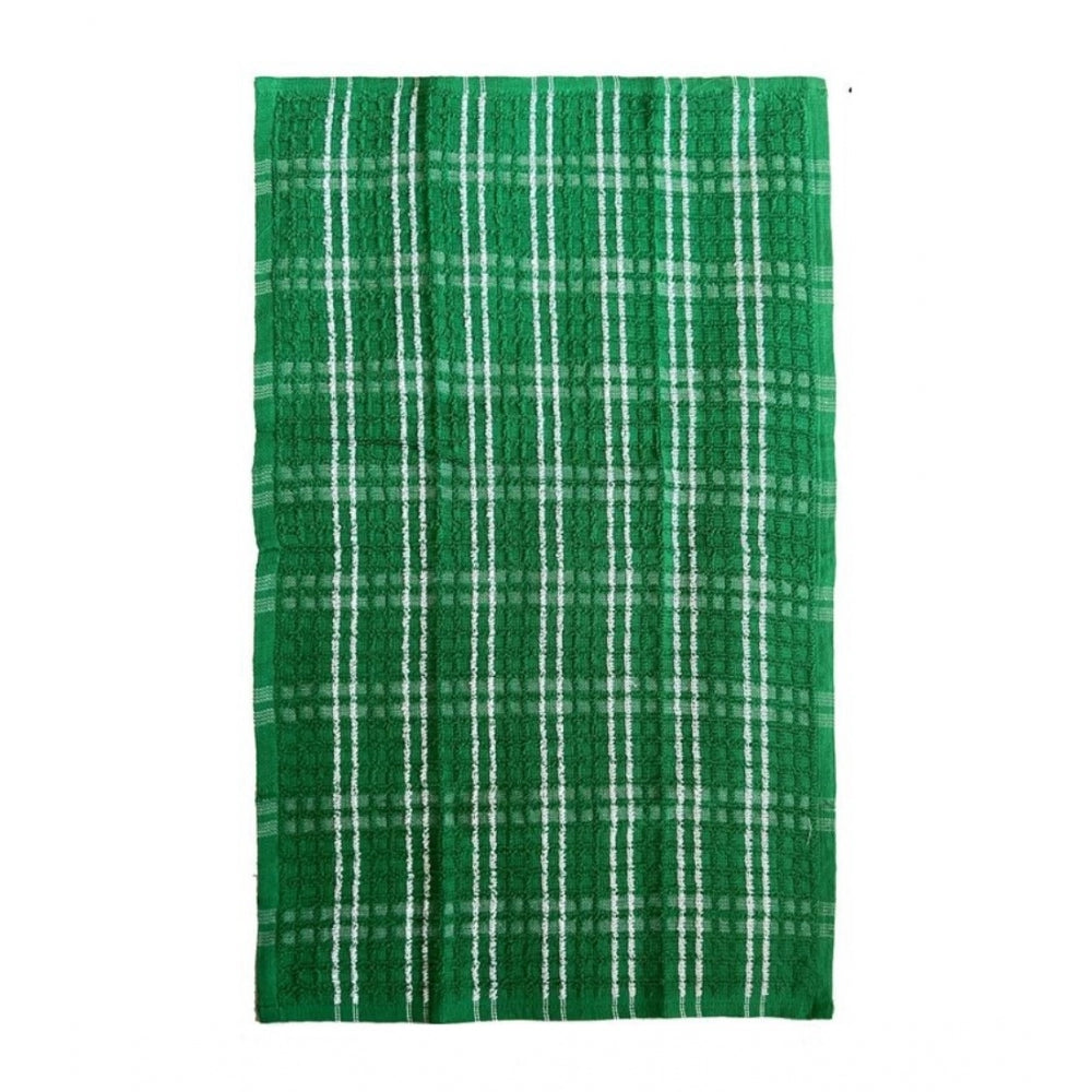 Amfyn Pack Of_6 Cotton Checkered Kitchen Towel Sets (Green)