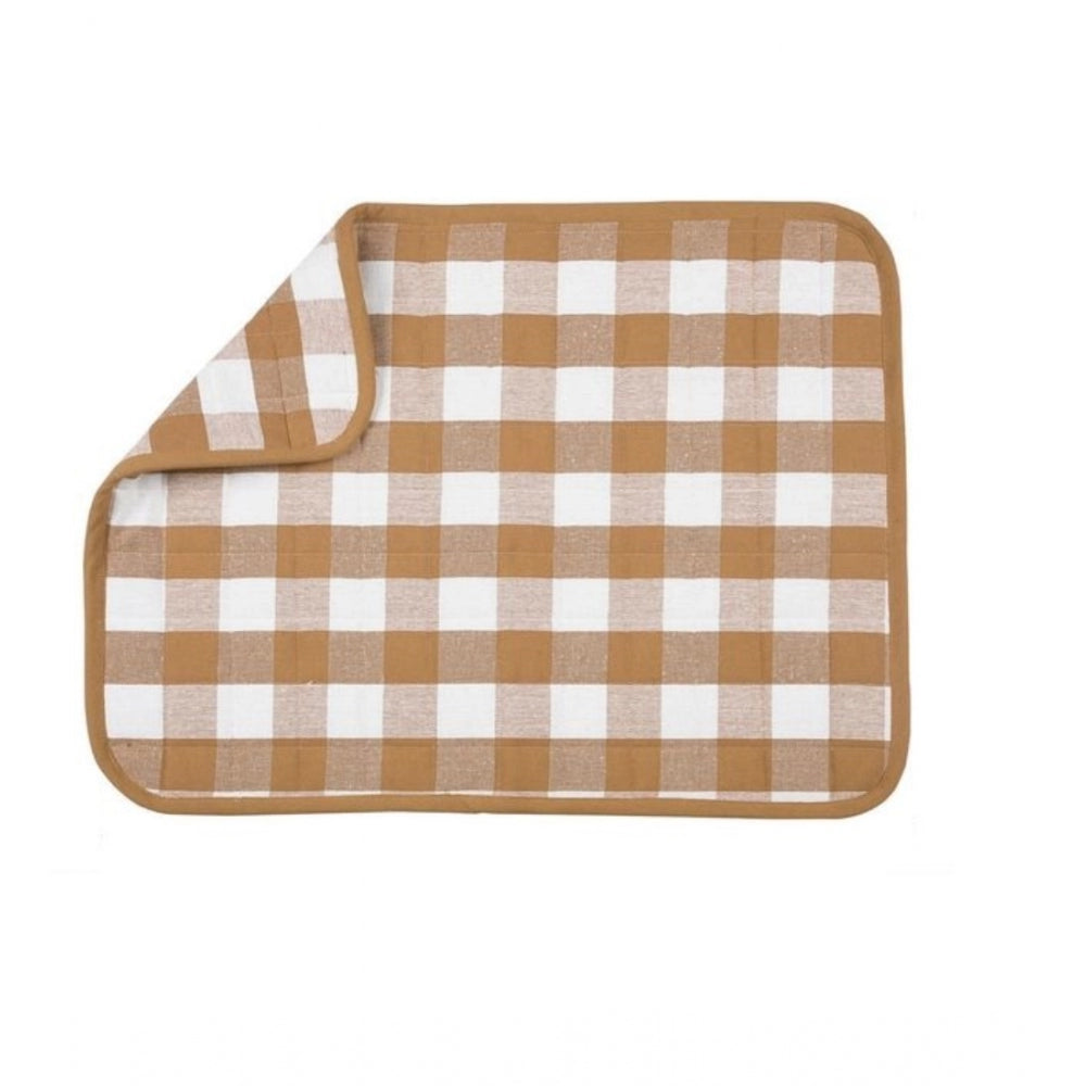 Amfyn Pack Of_6 Cotton Checkered Kitchen Towel Sets (Beige)