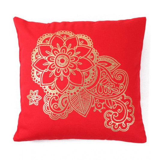 Amfyn Pack Of_2 Cotton Printed Cushion Cover Sets (Red, Size: 16x16 In)