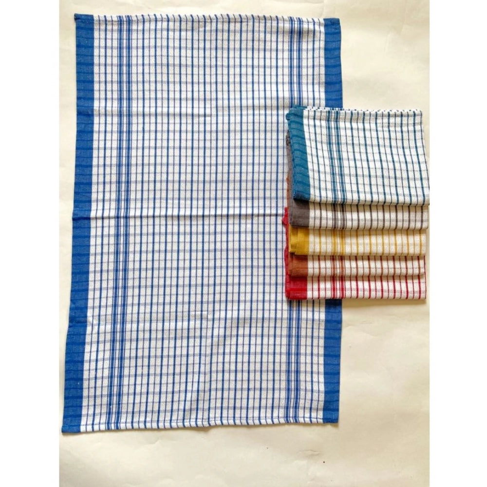 Amfyn Pack Of_6 Cotton Checkered Kitchen Towel Sets (Multicolor, Size: 18x28 In)