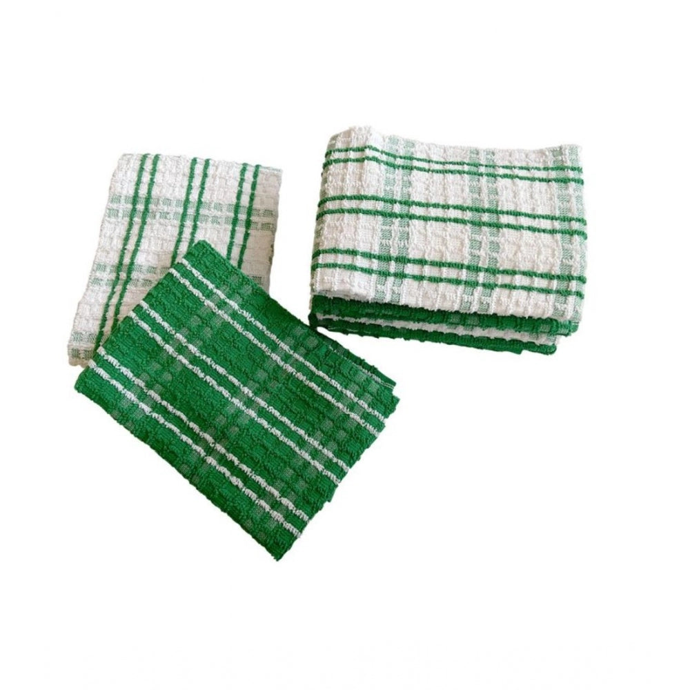 Amfyn Pack Of_6 Cotton Checkered Kitchen Towel Sets (Green)