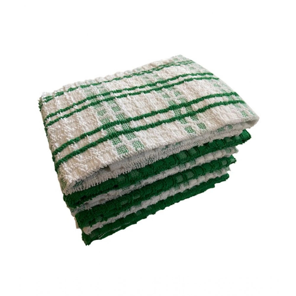 Amfyn Pack Of_6 Cotton Checkered Kitchen Towel Sets (Green)