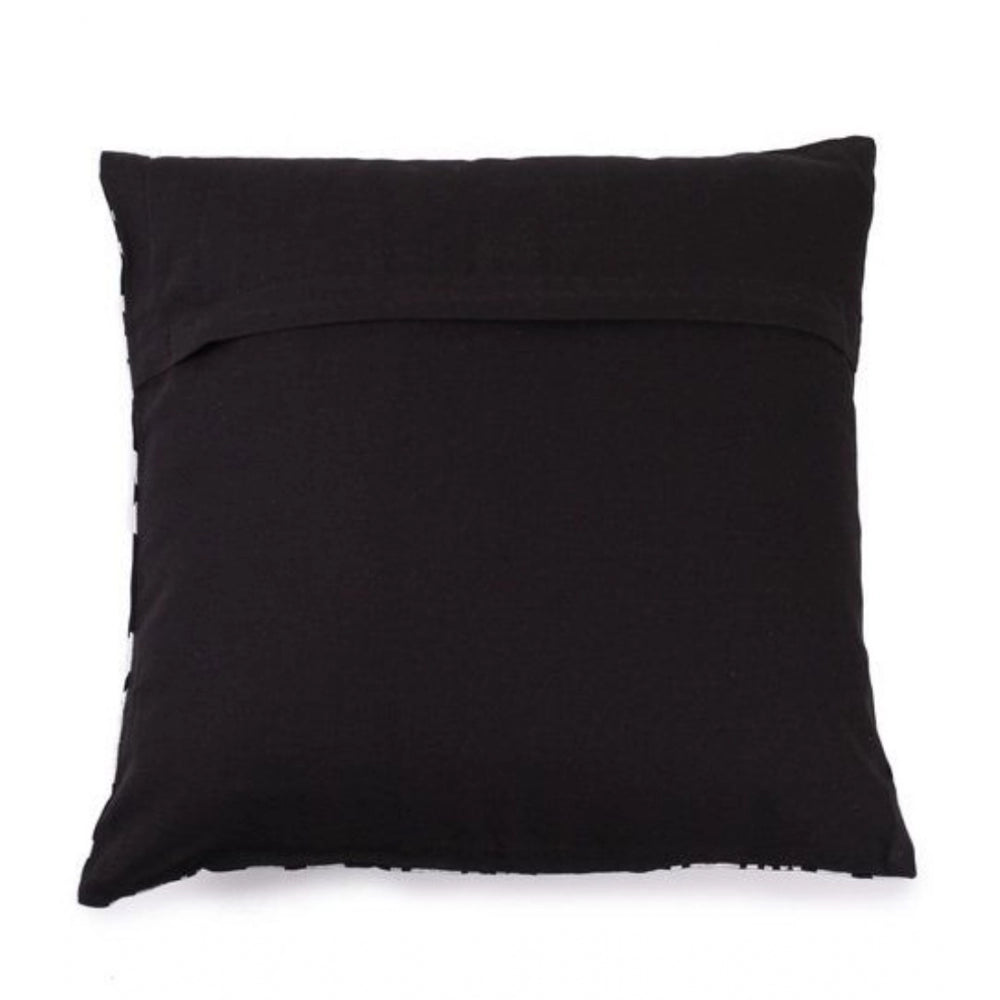 Amfyn Pack Of_2 Cotton Printed Cushion Cover Sets (Black, Size: 16x16 In)