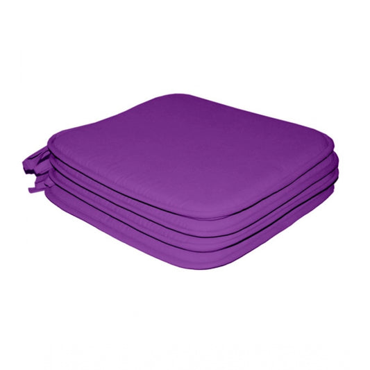 Amfyn Pack Of_4 Cotton Blended Solid Chairpads (Purple, Size: 15x15 In)