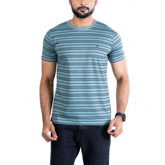 Amfyn Men's Casual Cotton Printed Round Neck Half Sleeve T-Shirt (Gery)