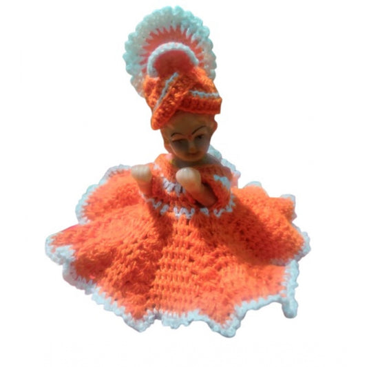 Amfyn Laddu Gopal Tharad Dress Size: 0 To 6 (Orange-White)