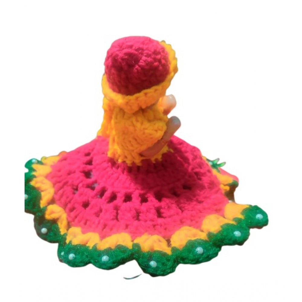 Amfyn Laddu Gopal Tharad Dress Size: 0 To 6 (Red-Yellow-Green)