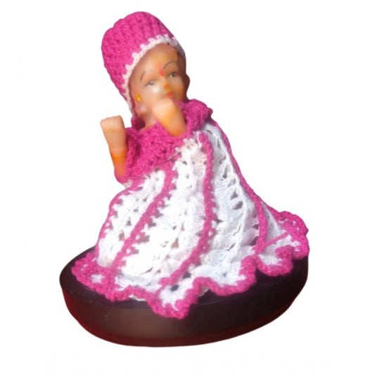 Amfyn Laddu Gopal Tharad Dress Size: 0 To 6 (Pink-White)