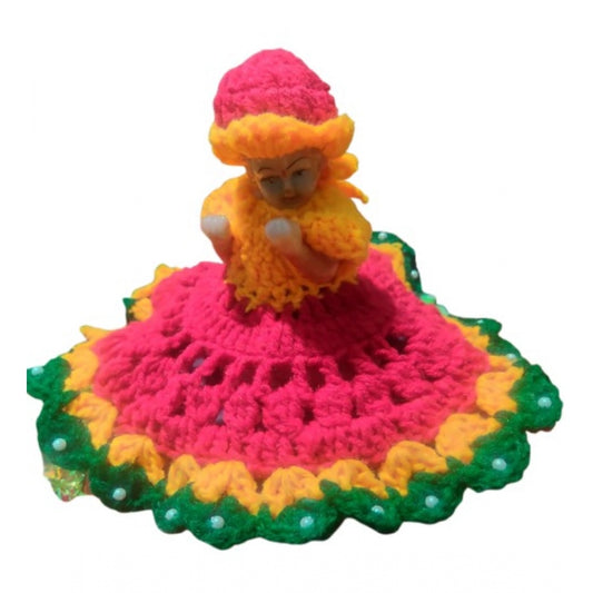 Amfyn Laddu Gopal Tharad Dress Size: 0 To 6 (Red-Yellow-Green)