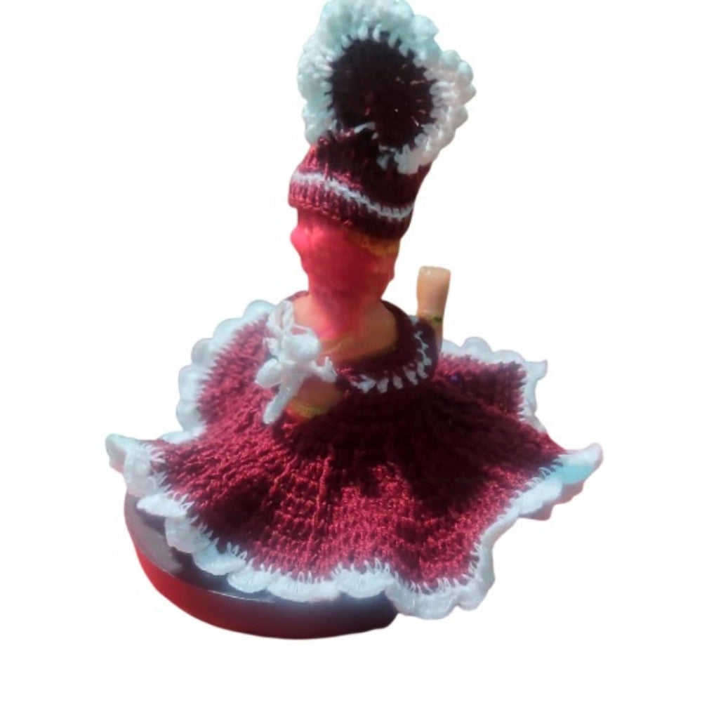 Amfyn Laddu Gopal Tharad Dress Size: 0 To 6 (Maroon)