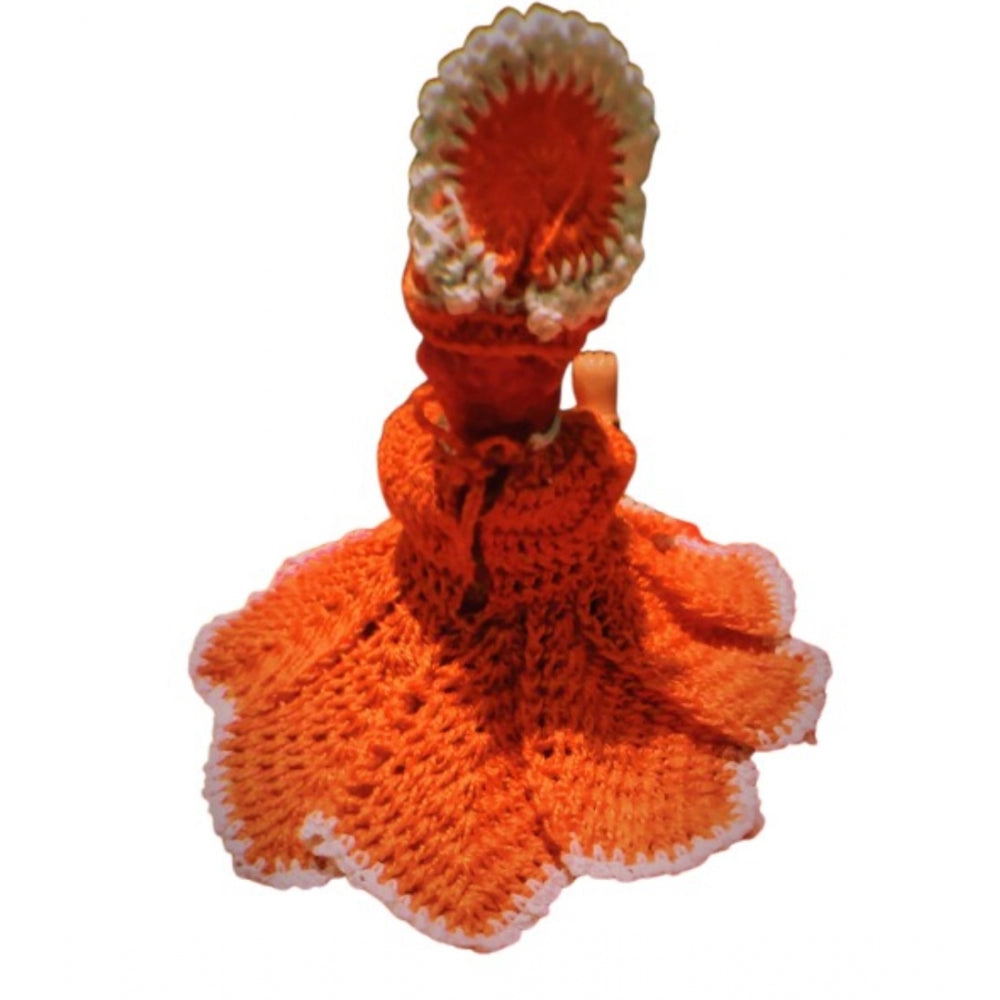 Amfyn Laddu Gopal Tharad Dress Size: 0 To 6 (Orange)