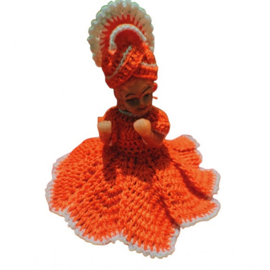 Amfyn Laddu Gopal Tharad Dress Size: 0 To 6 (Orange)