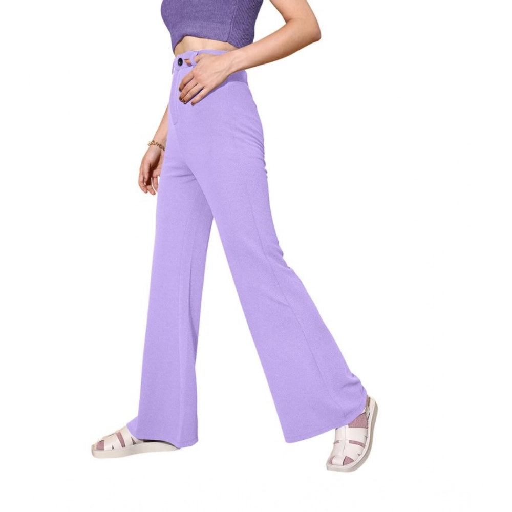 Amfyn Women's Polyester Cow Pattern Pant (Pruple)