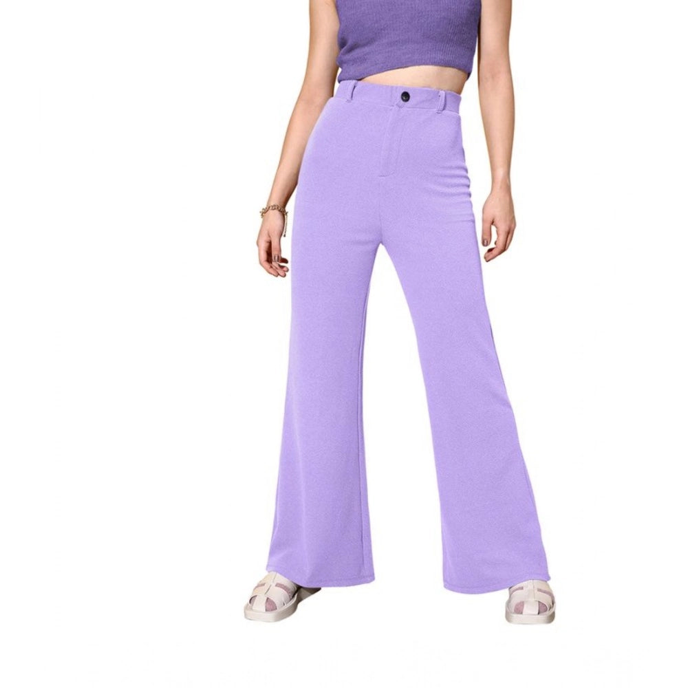 Amfyn Women's Polyester Cow Pattern Pant (Pruple)