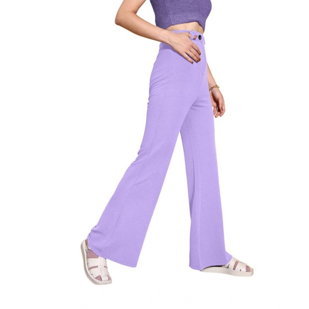 Amfyn Women's Polyester Cow Pattern Pant (Pruple)