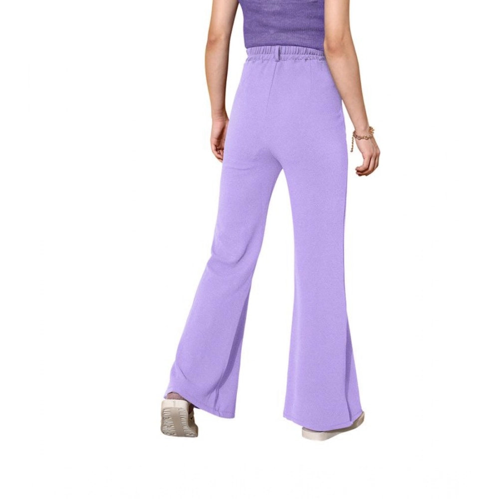 Amfyn Women's Polyester Cow Pattern Pant (Pruple)