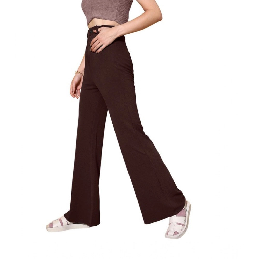 Amfyn Women's Polyester Cow Pattern Pant (Coffee)