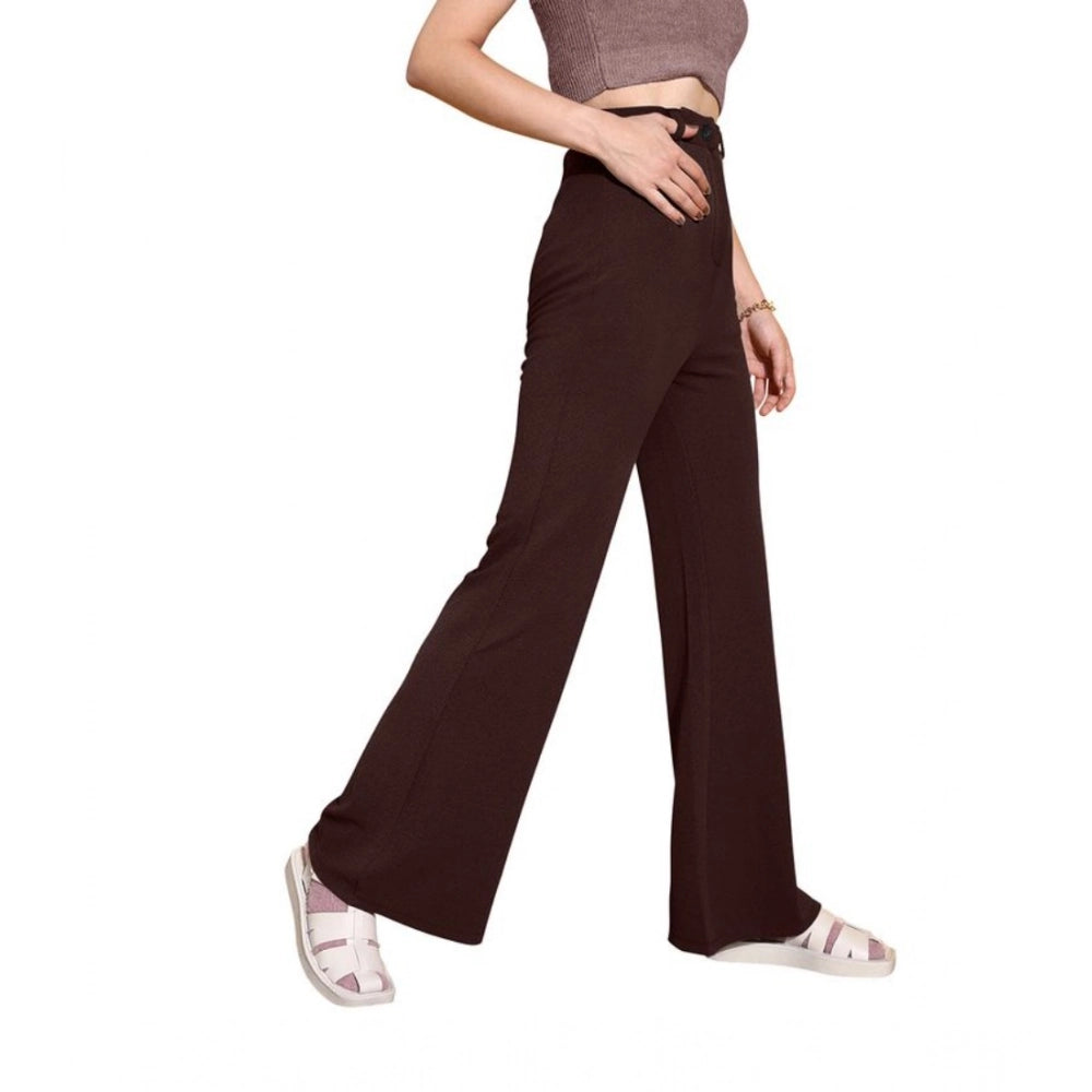 Amfyn Women's Polyester Cow Pattern Pant (Coffee)