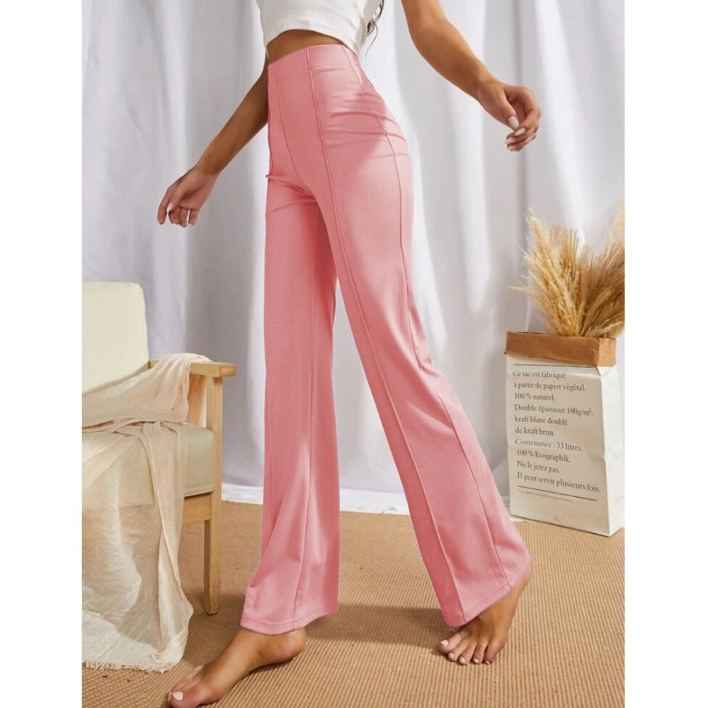 Amfyn Women's Polyester Solid Regular Fit Pant (Peach)