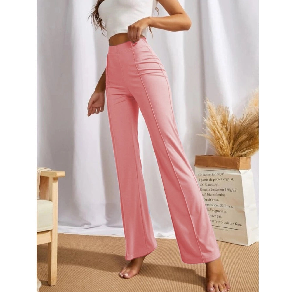 Amfyn Women's Polyester Solid Regular Fit Pant (Peach)