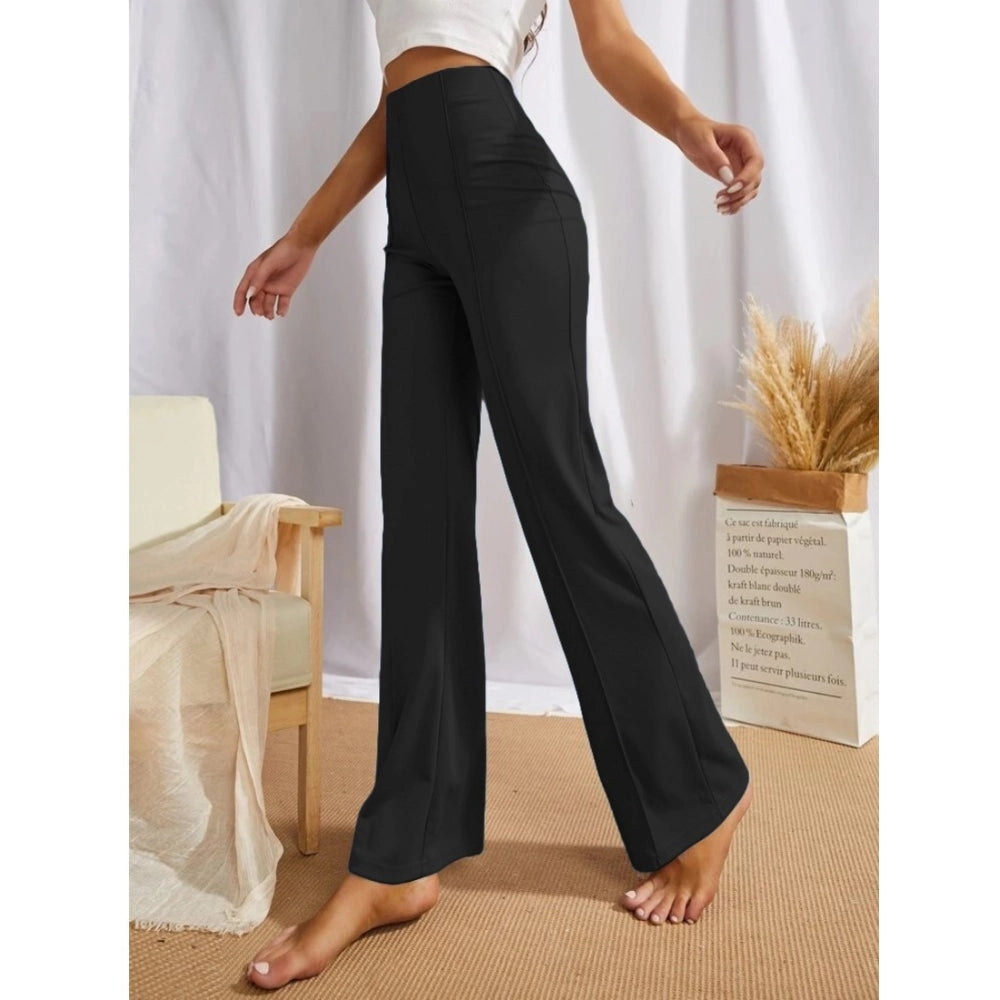 Amfyn Women's Polyester Solid Regular Fit Pant (Black)