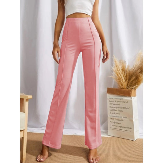 Amfyn Women's Polyester Solid Regular Fit Pant (Peach)