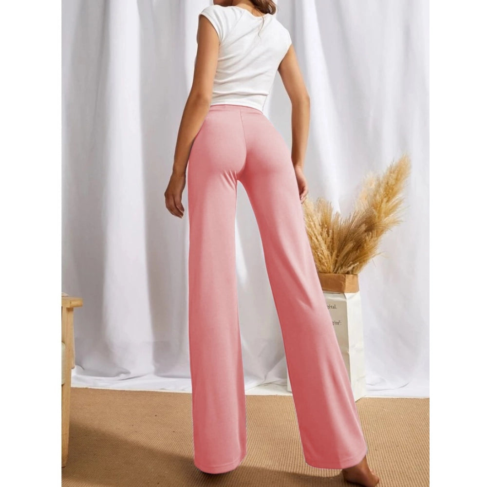 Amfyn Women's Polyester Solid Regular Fit Pant (Peach)