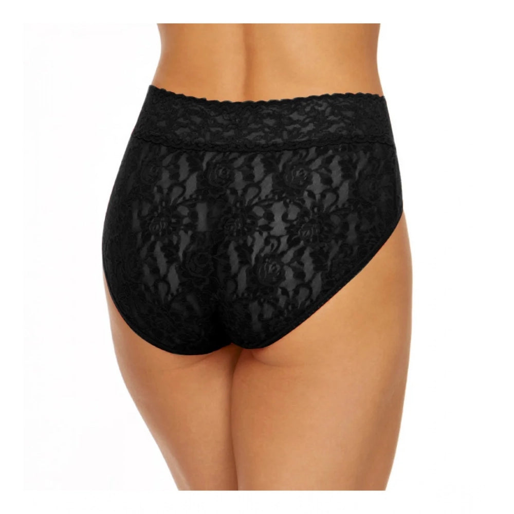 Amfyn Women's Pack Of_2  Nylon Spandex Self Design Brief Panty (Black, Free Size: Fit to S, M, L)