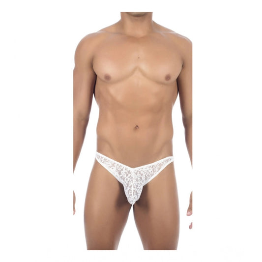 Amfyn Men's Pack Of_2  Nylon Spandex Self Design Bikini Underwear (White, Free Size: Fit to S, M, L)